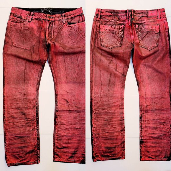 New Men's ROBIN'S JEAN sz 42 Marlon Slim Straight Foil Jeans